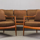 Ensemble de salon en teck danois de Walter Knoll, années 1960