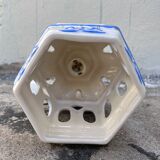 Handmade openwork ceramic pendant lamp
