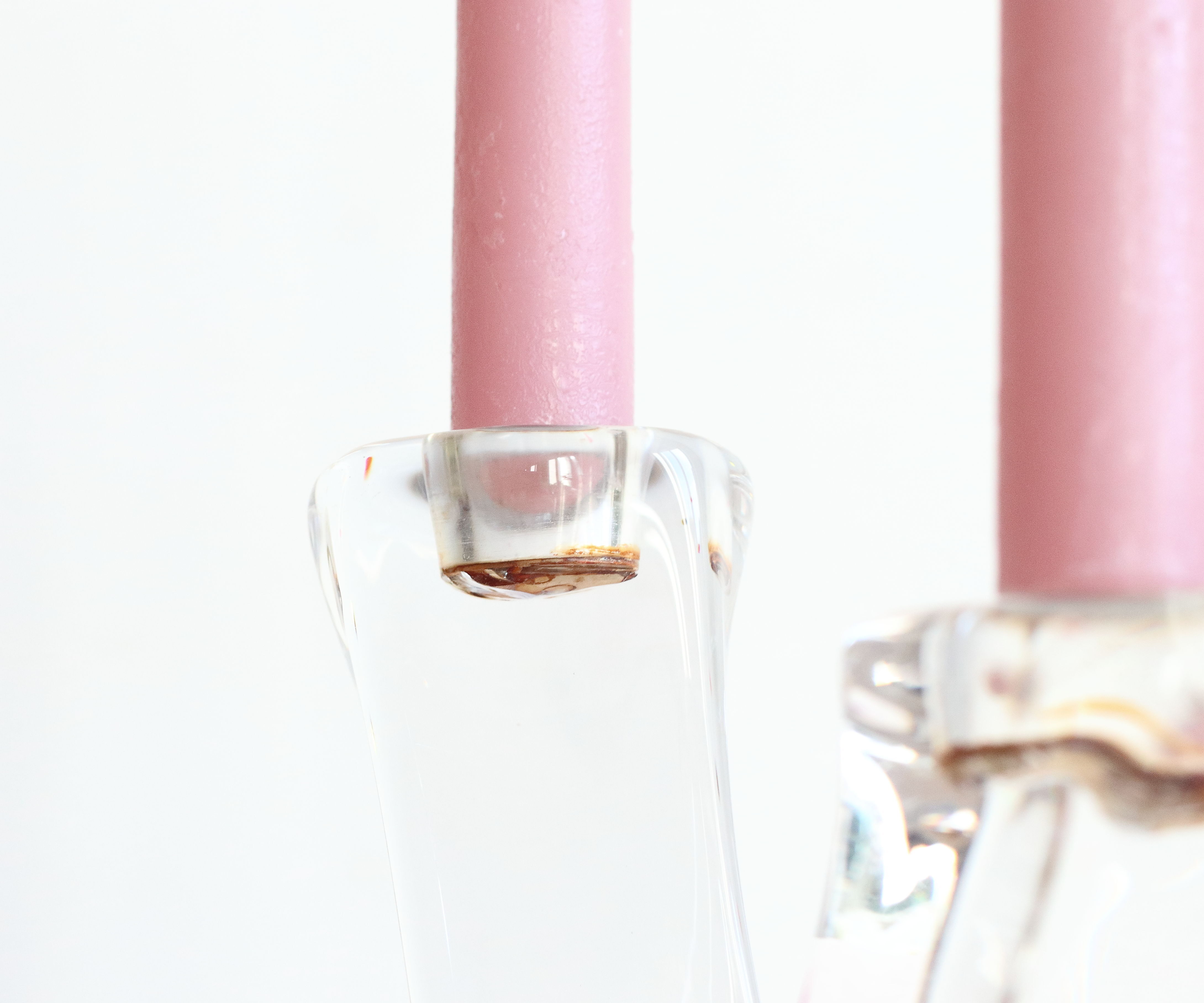 Two-branched crystal bougeoir by Daum France
