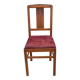 Art deco chair in solid wood and burgundy fabric