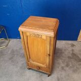 Art Deco serving trolley, cupboard on wheels in light wood.