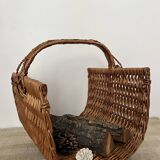 Log basket, woven wicker