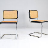 Set of two mid-century modern Marcel Breuer B32 Cesca chairs, Italy 1970s