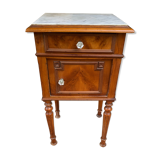 Wooden bedside table marble tray