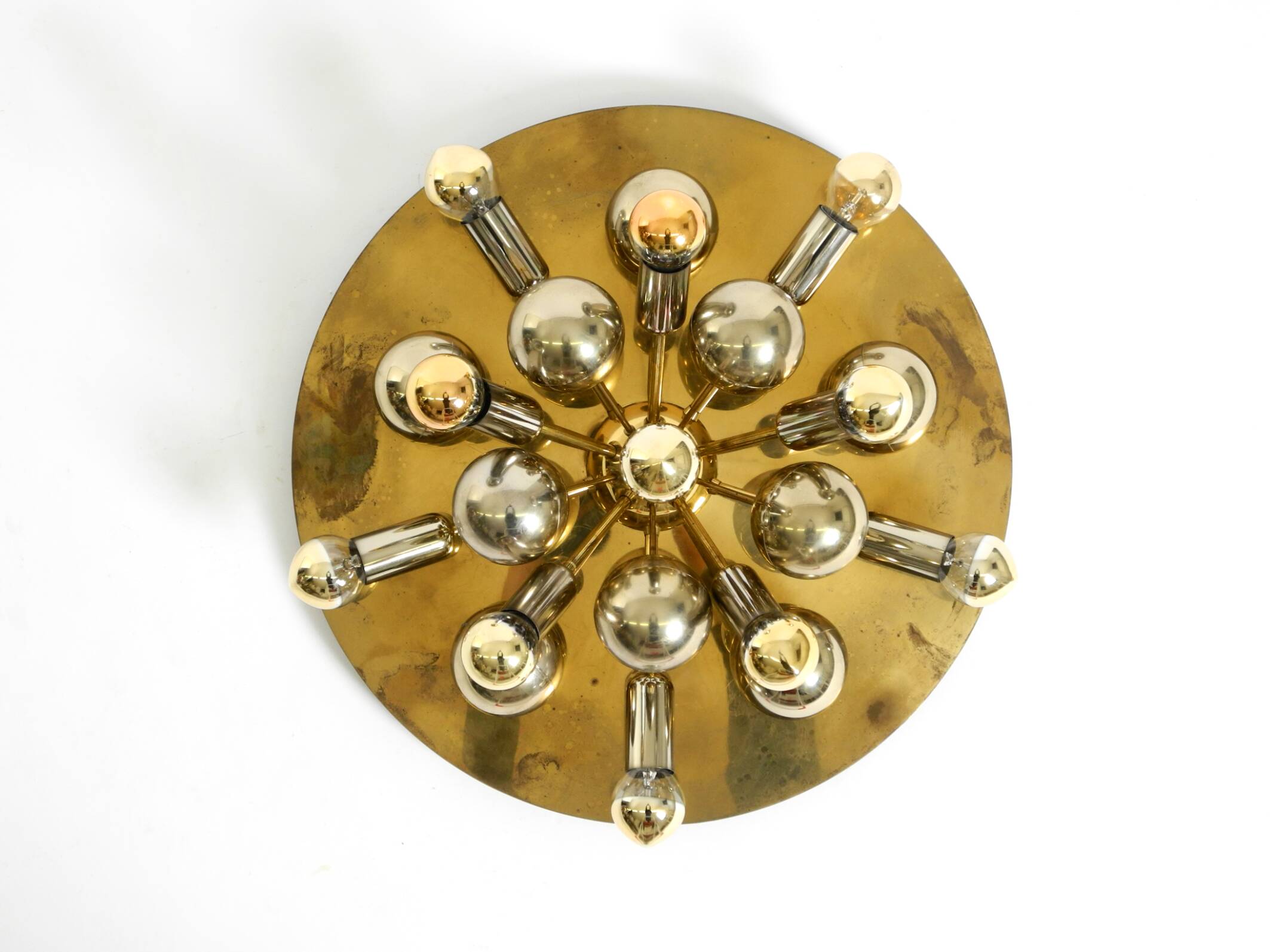Plafonnier Space Age en laiton de style Cosack Sputnik, années 1970