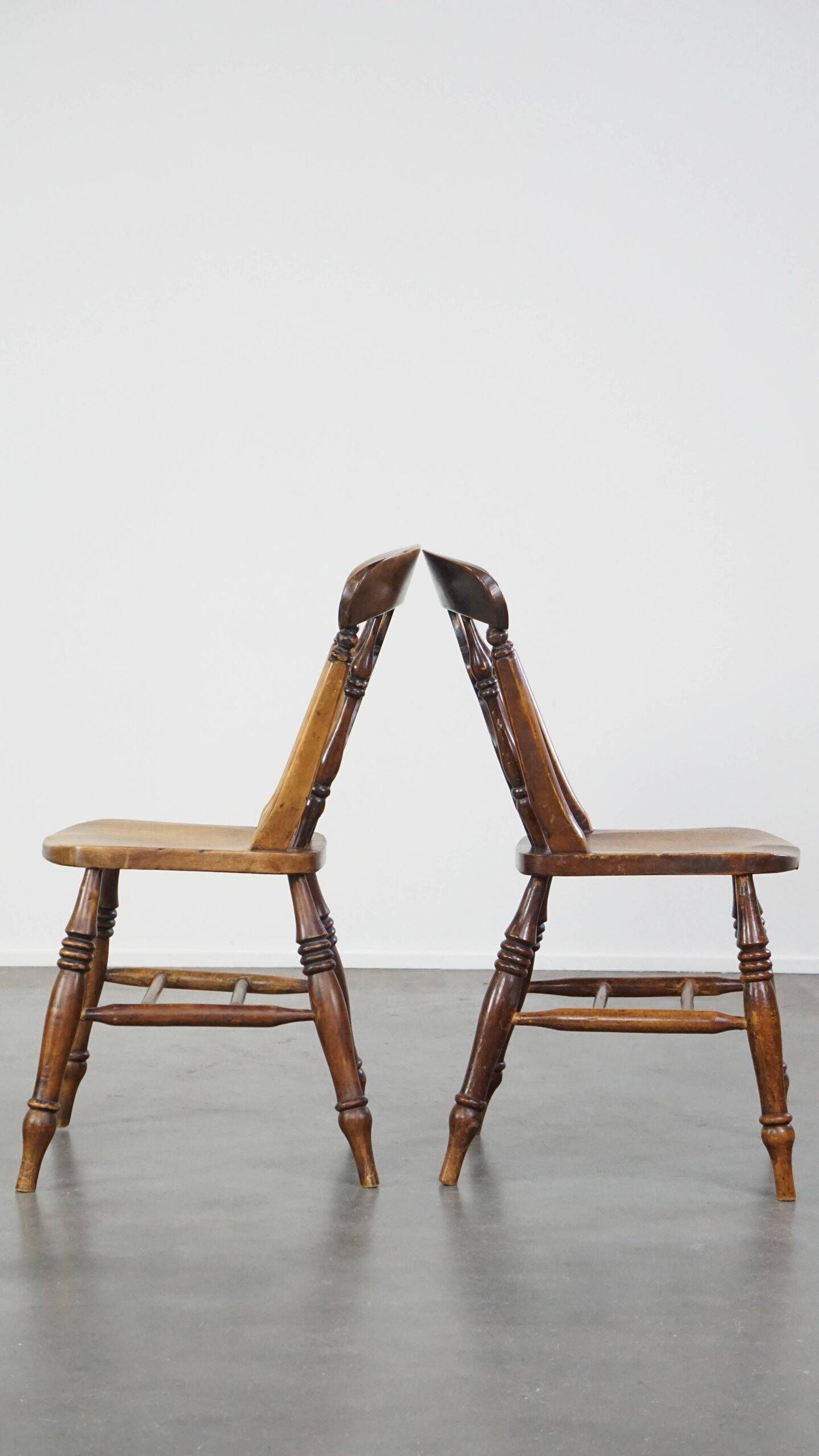 Antique set of 4 wooden dining chairs from the 19th century