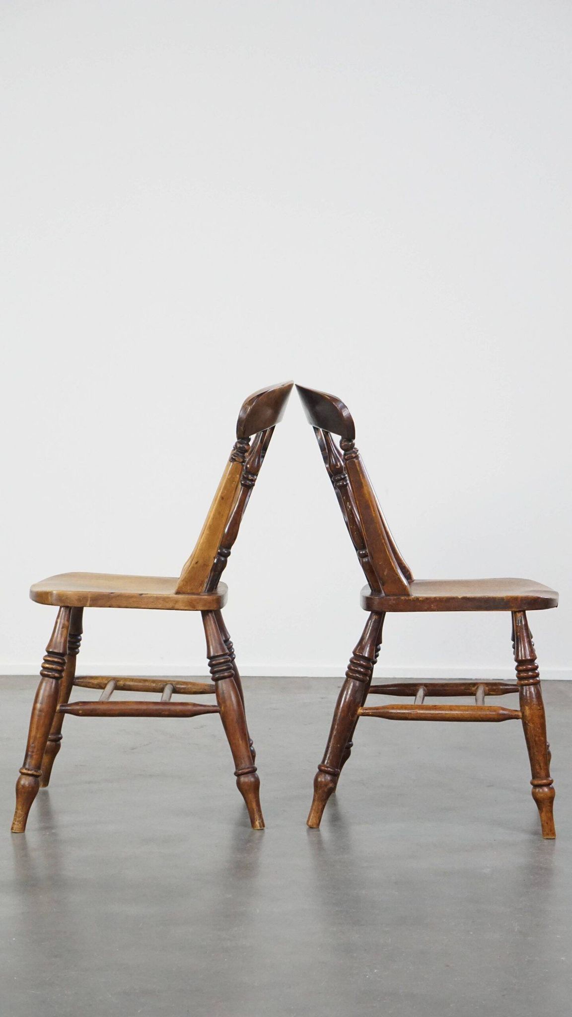 Antique set of 4 wooden dining chairs from the 19th century