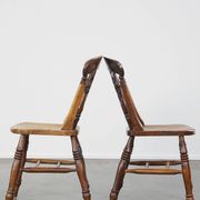 Antique set of 4 wooden dining chairs from the 19th century