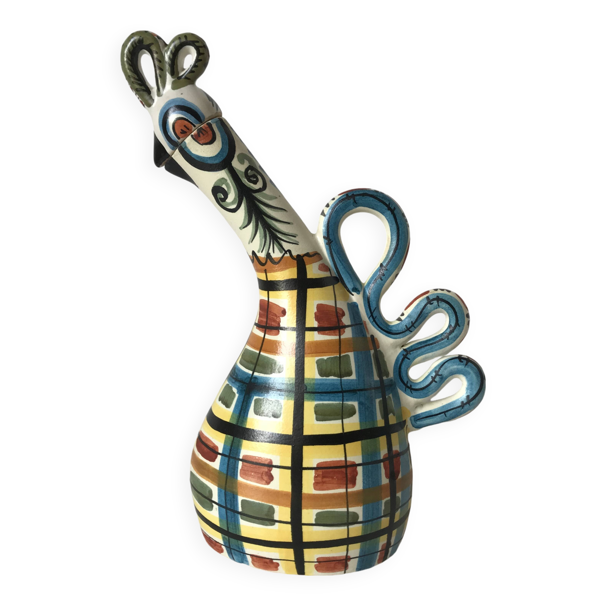 Zoomorphic ceramic bottle, Kéraluc, Georges Allier, 1950s