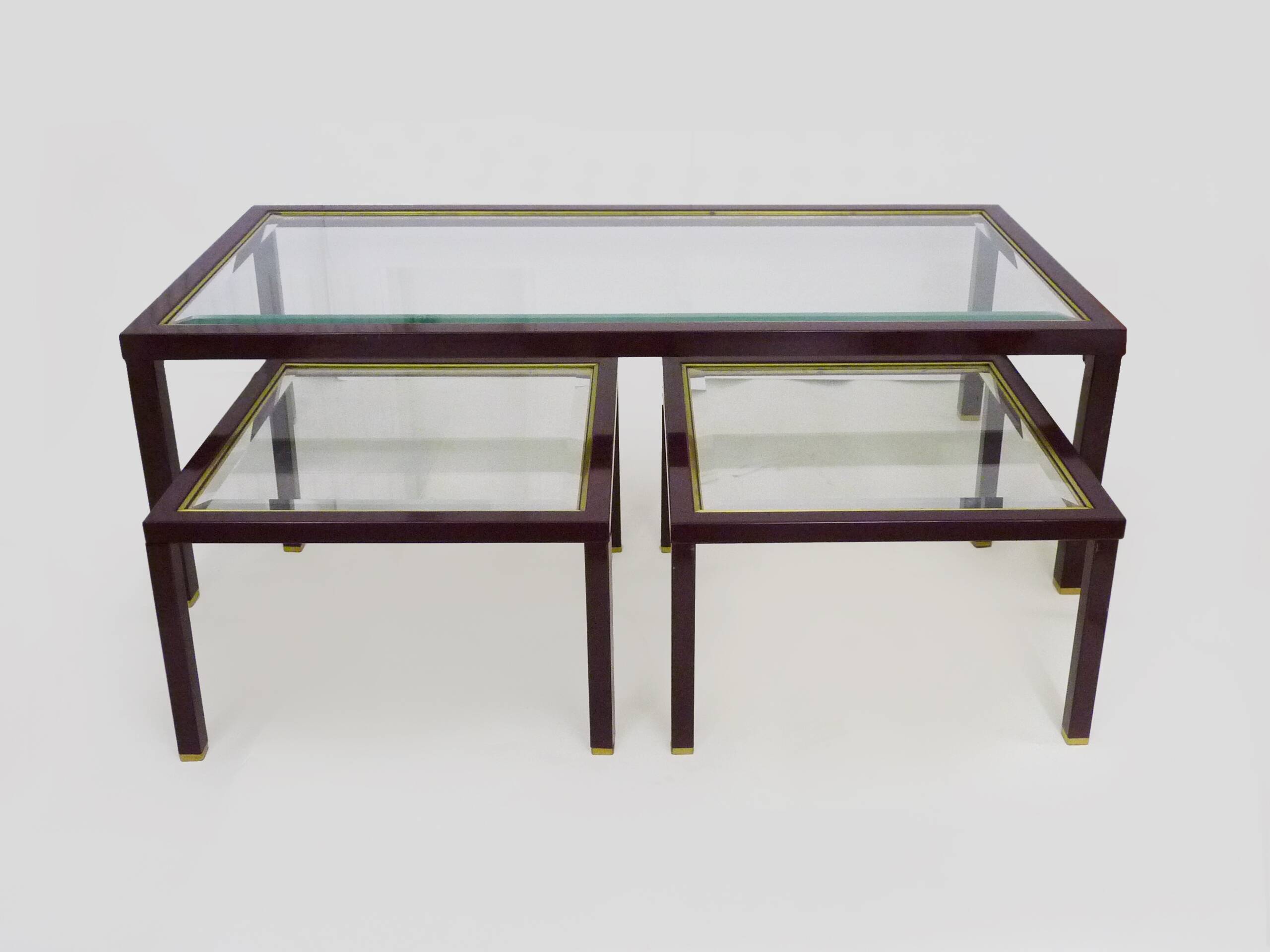 Coffee table and 2 nesting tables set in the style of Pierre Vandel, 1970s