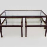 Set of coffee tables and 2 nesting tables in Pierre Vandel style, 1970s