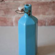 Bouteille de limonade en grès vernissé bleu , grès d'Alsace, poterie, collection