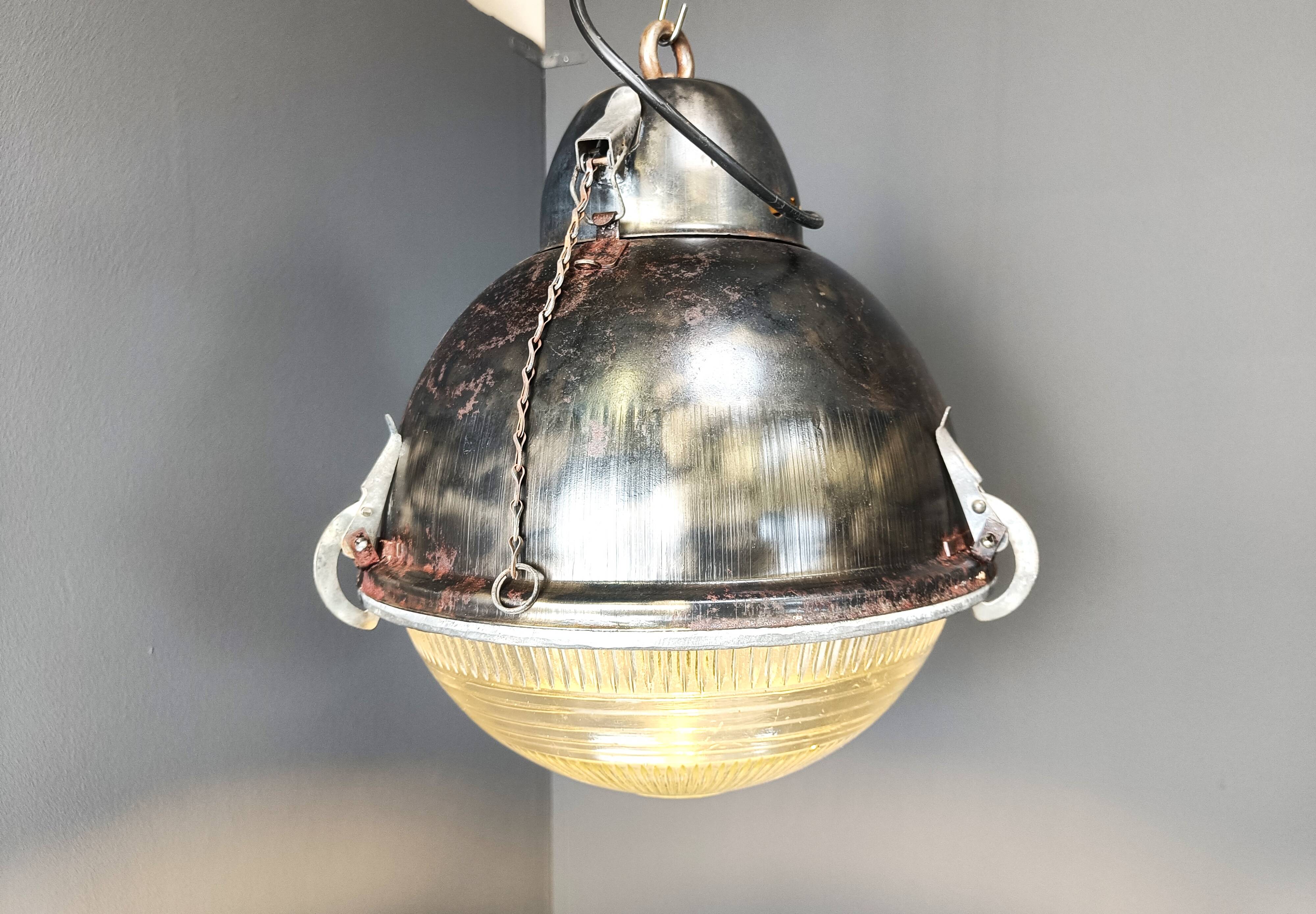 Industrial 'Ball' Lamps with Glass, 1930s