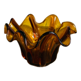 Blown glass draped candle holder