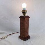 Angel L. Pazmino leather totem lamp 1960 Aztec patterns Style Furniture