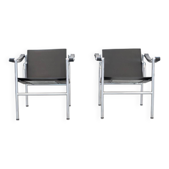 Paire de fauteuils LC1 de Le Corbusier, pour Cassina 1970