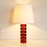 Mid-Century Scandinavian Art Glass & Brass Table Lamp by C.Fagerlund, 1960s