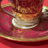 Cup and under cup with floral interior