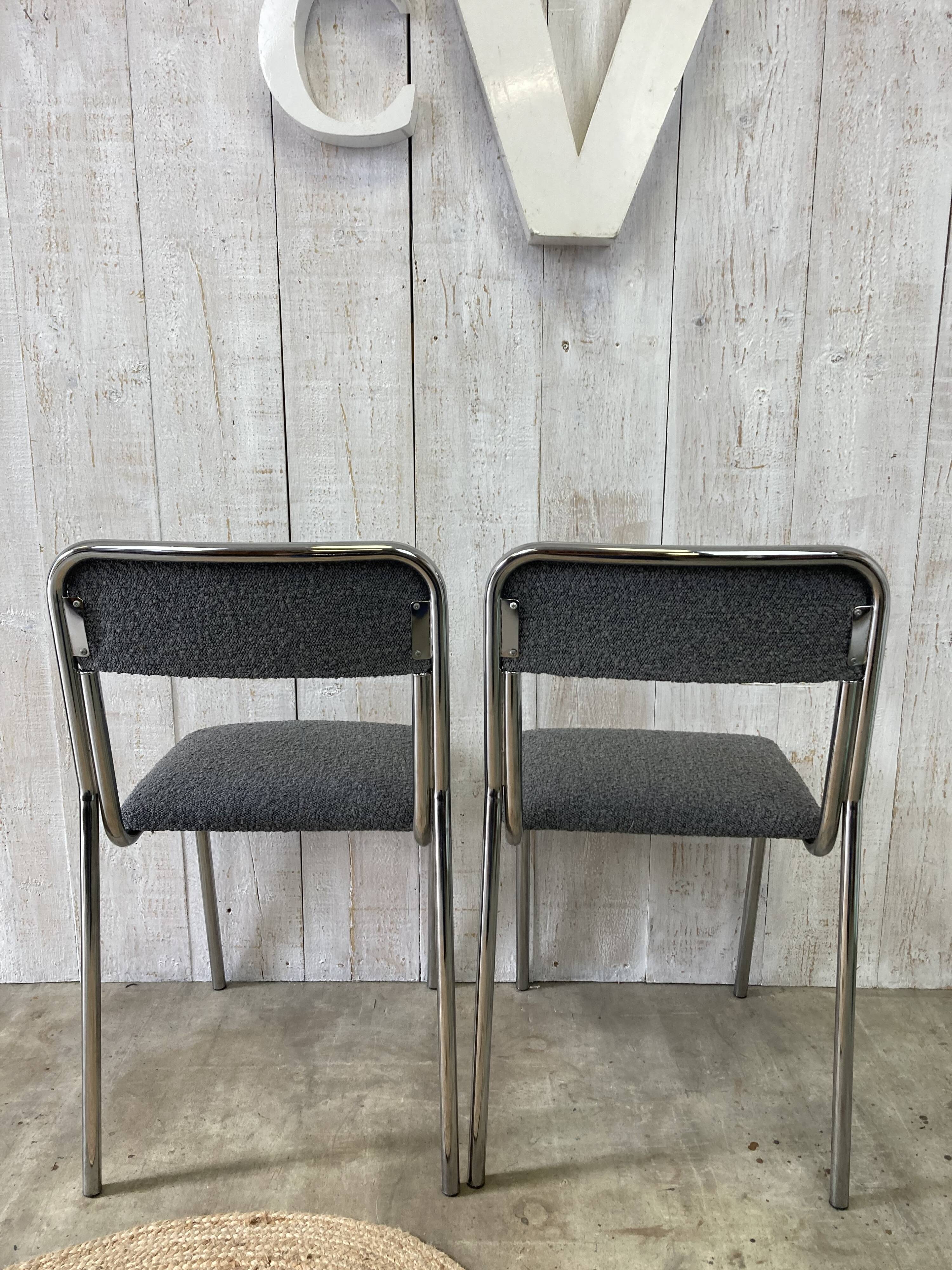 Pair of vintage chrome chairs