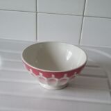 Ancient bowl in pink and white earthenware
