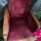 Paire de fauteuils club art déco velours frappé rouge bordeaux 1930