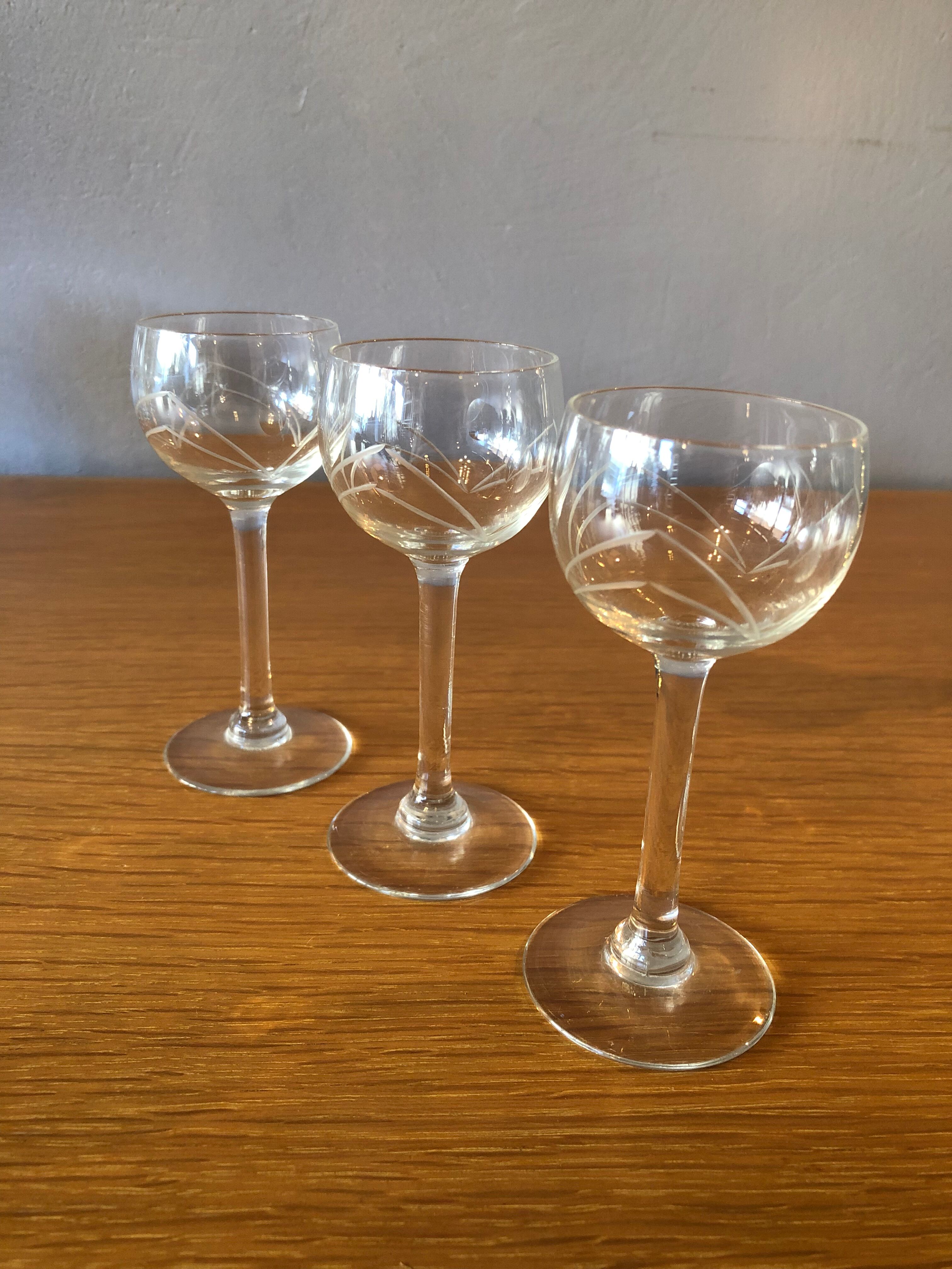 10 Meisenthal crystal glasses