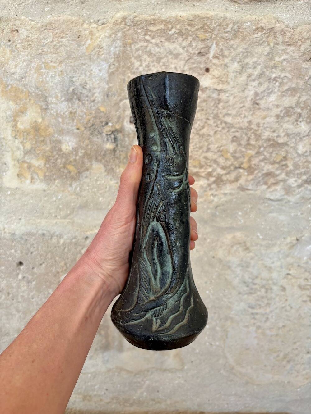 Duo de vases brutalistes dans le style de Ballesti