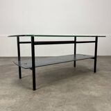 Table basse en métal et verre, années 50