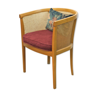 Armchair convertible in caning