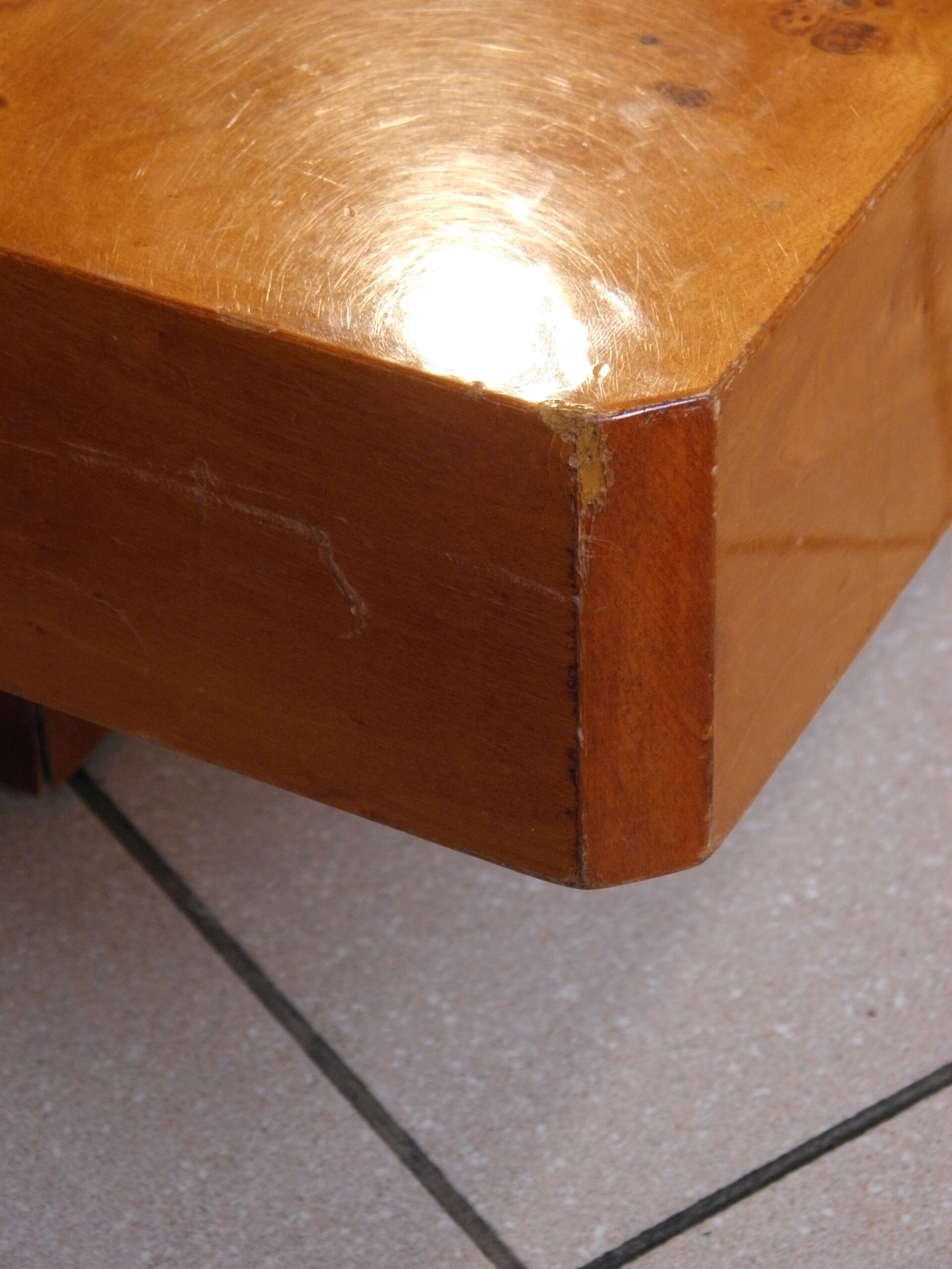 Elm magnifying glass coffee table