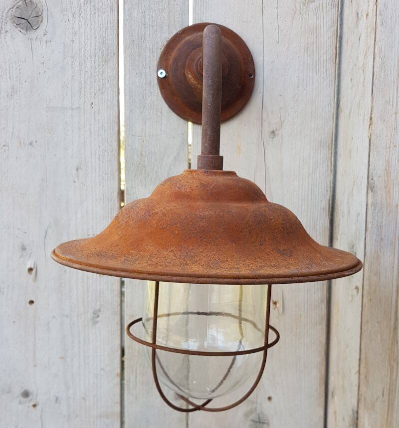 French Rusty Barn Lamp wall light