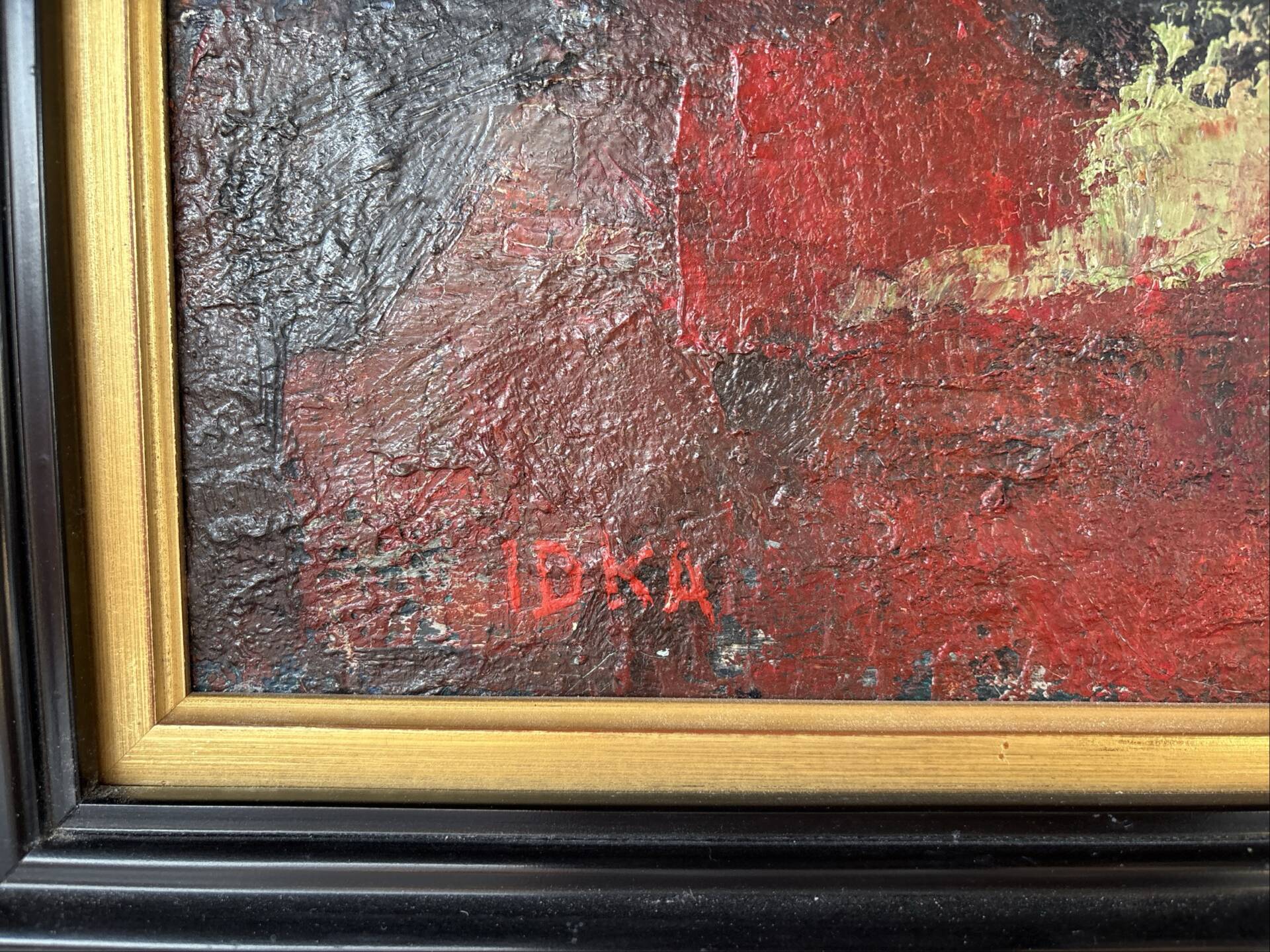 Signed painting by Idka Cohen, oil on canvas, still life with flowers, year