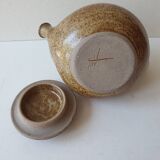 Small teapot in pyrite stoneware ceramic signed NC (Signature to be identified)