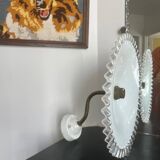 Antique white opaline wall light with a swan neck.