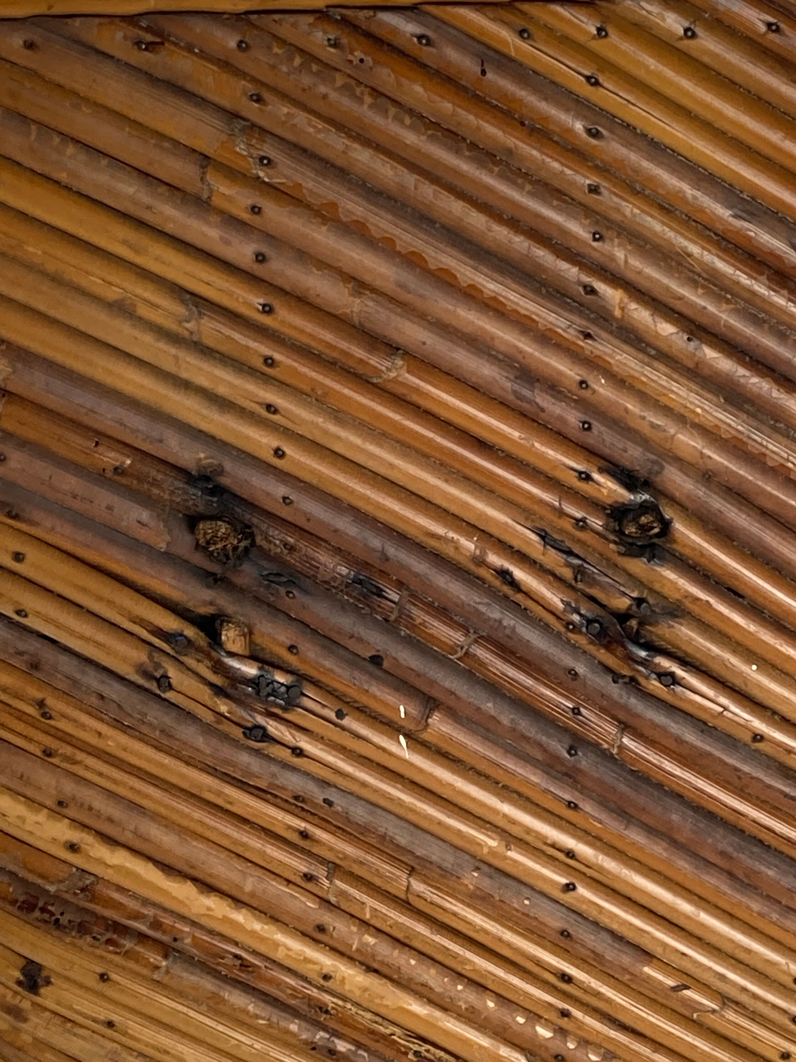 Pencil reed rattan bamboo chest or trunk, 1950s-1960s