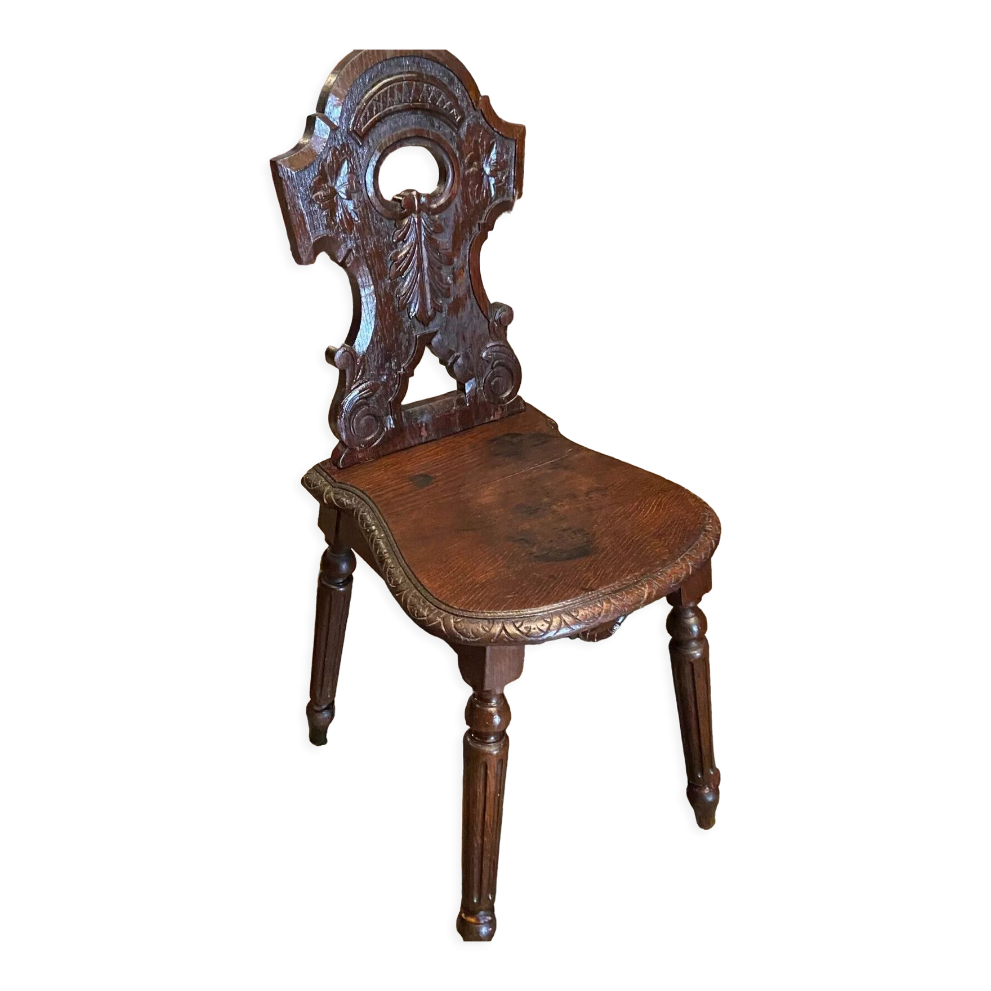 Lorraine nineteenth century chair in solid oak richly carved regency style