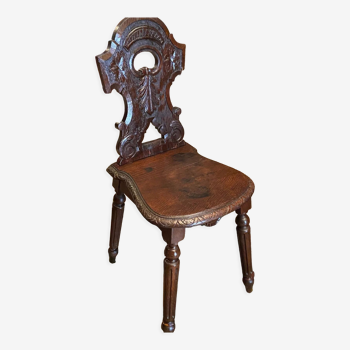 Lorraine nineteenth century chair in solid oak richly carved regency style