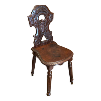 Lorraine nineteenth century chair in solid oak richly carved regency style