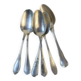 Set of 6 mismatched vintage soup spoons