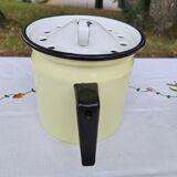 Yellow enamelled milk kettle