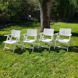 Set armchairs and garden table vintage circa 1970 R Gleizes