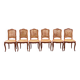 Set of 6 Louis XV style caned chairs in solid wood