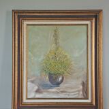Painting on canvas and its frame