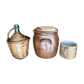 2 ceramics and 1 demijohn
