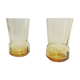 Set of 2 yellow glass water glasses
