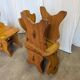 Vintage Alpine Wooden Chairs (Set of 4) Heart Cut-Out