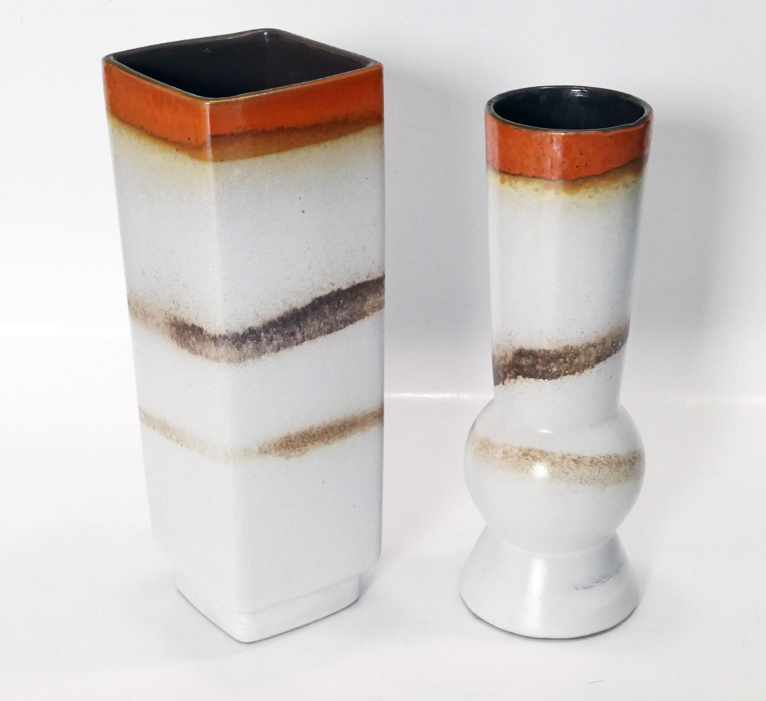 Pair of matching vases 1960's fat lava Germany