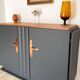 Buffet vintage noir mat et bois brut