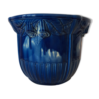 Barbotine pot cache by gustave de bryun art nouveau era