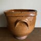 XXL glazed earthenware cache pot from the countryside, planter 1950